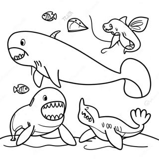 Teiknimynd Megalodon Med Vinum Litabok 72570-16296