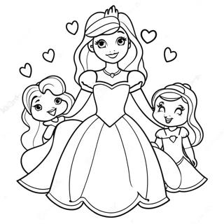 Heillandi Disney Prinsessur Med Hjortum Litabok Litasíður