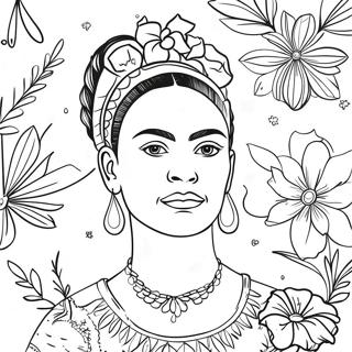 Frida Kahlo Med Blomum Litabok 73623-17111