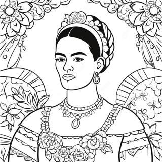 Frida Kahlo I Hefdbundnum Klaedum Litabok 73625-17120