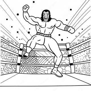 Litríkur Wwe Glímumaður Að Hoppa Á Andstæðing Tengdu Punktana Síða Litasíður