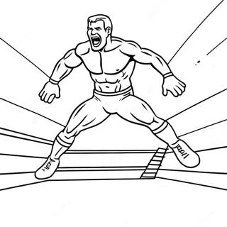Litríkur Wwe Glímumaður Að Hoppa Á Andstæðing Tengdu Punktana Síða Litasíður
