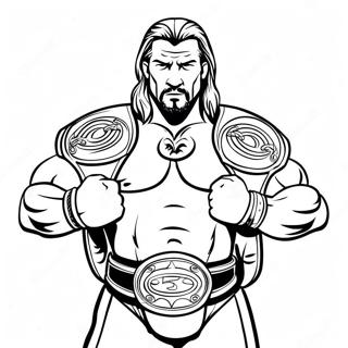 Krefjandi Triple H Með Tvö Belti Tengdu Punktana Síða Litasíður