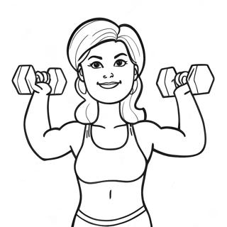 Sterk Kona Sem Lyftir Lodum Litabok 74547-17835