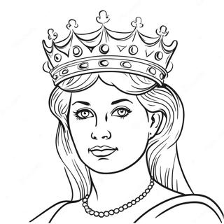 Storkostleg Drottning Med Kronu Litabok 77189-19875