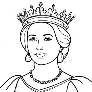 Storkostleg Drottning Med Kronu Litabok 77189-19876