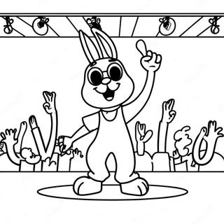 Bad Bunny Singing On Stage Coloring Page Litasíður