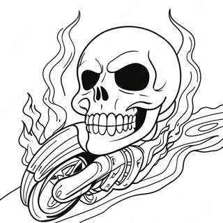 Ghost Rider Í Logum Litunarsíða Litasíður