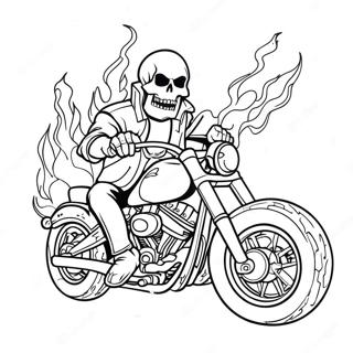Ghost Rider Í Logum Litunarsíða Litasíður