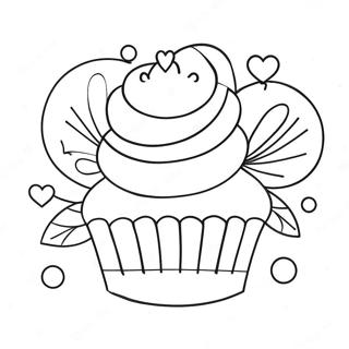 Valentínusardagur Cupcakes Litabók Litasíður