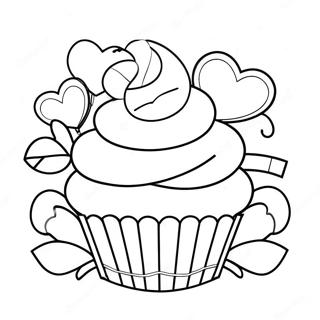Valentínusardagur Cupcakes Litabók Litasíður