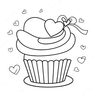 Valentínusardagur Cupcakes Litabók Litasíður