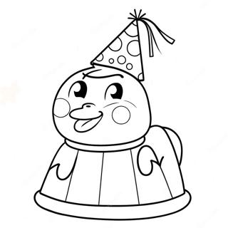 Chica Í Partíhúfu Litunarsíða Litasíður