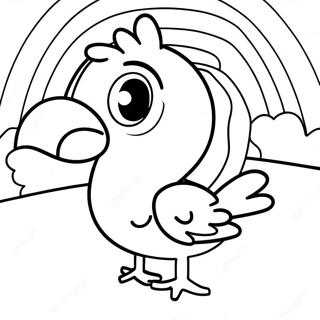 Chica Med Regnbogabakgrunni Litabok 87648-28118