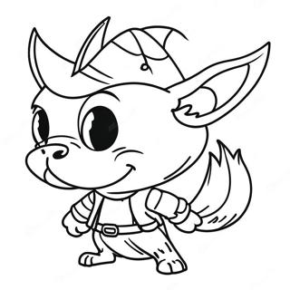 Óhugnalegur Foxy Sjóræningi Litunarsíða Litasíður