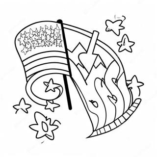 Hátíðleg Fánadagsskreytingar Litunarsíða Litasíður