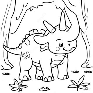 Litrikur Triceratops I Skoginum Litabok 87802-28236