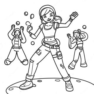 Litabok Fortnite Stulka Dansar Litasíður