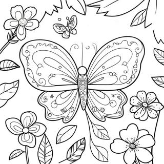 Fyndid Blomabutterfly A Laufbladi Litabok Litasíður