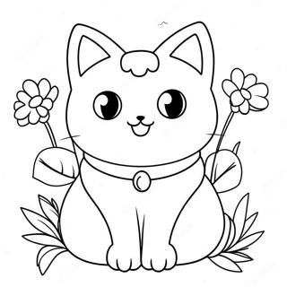 Anime Kottur Med Litrikar Blom Litabok 93690-33053