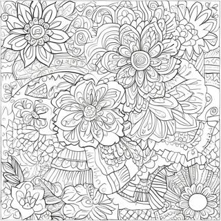 Litabók Með Flókinni Papel Picado Hönnun Litasíður